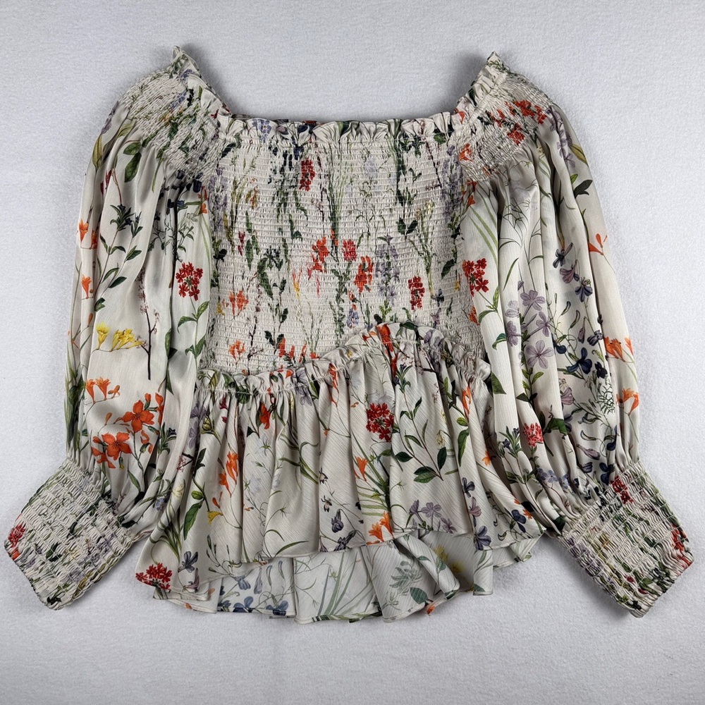 Alexis Women's Elsa Botanical Floral Print Off-Shoulder‎ Blouse Multicolor Large - Picture 6 of 12